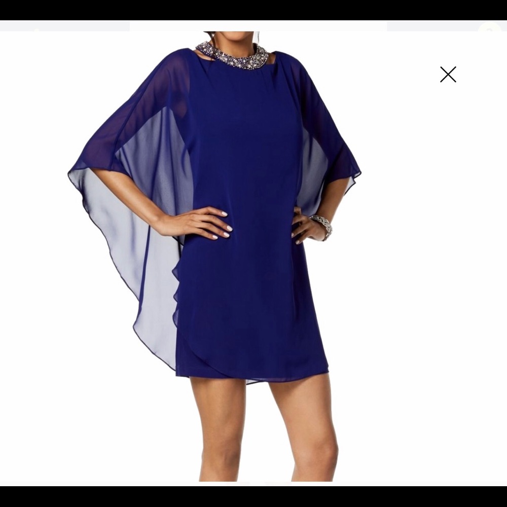 Women’s Dress Sheath Embellished Sheer Overlay